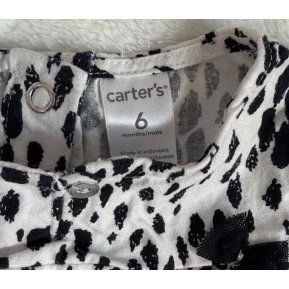 Carters Baby Girls 6-9 Months Long Sleeve Top Bundle Floral Animal Polka Dot 3pc